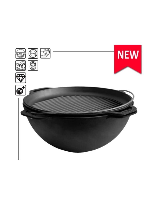 10 l Ketaus kazanas Asian Lid-Pan Grill