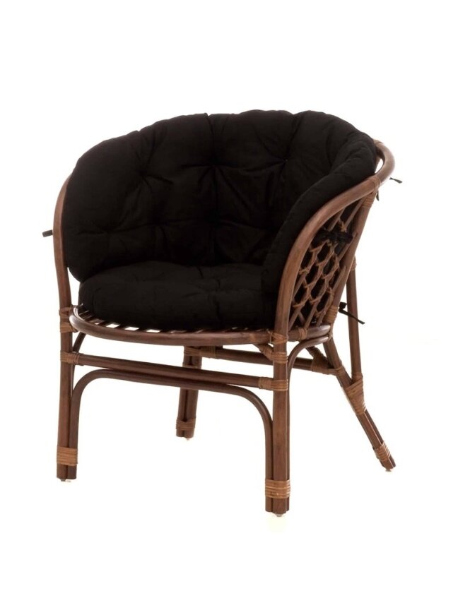 Lauko baldų komplektas Home & Garden Bahama, juodas/rudas, 4 vietų 2