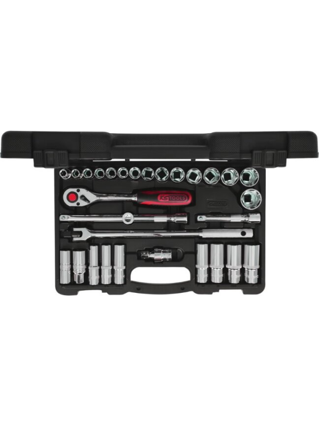 1/2" CHROME+ galinių raktų komplektas, coliniai dydžiai 30pcs, KS Tools 1 1/2" CHROME+ galinių raktų komplektas, coliniai dydžiai 30pcs, KS Tools 1