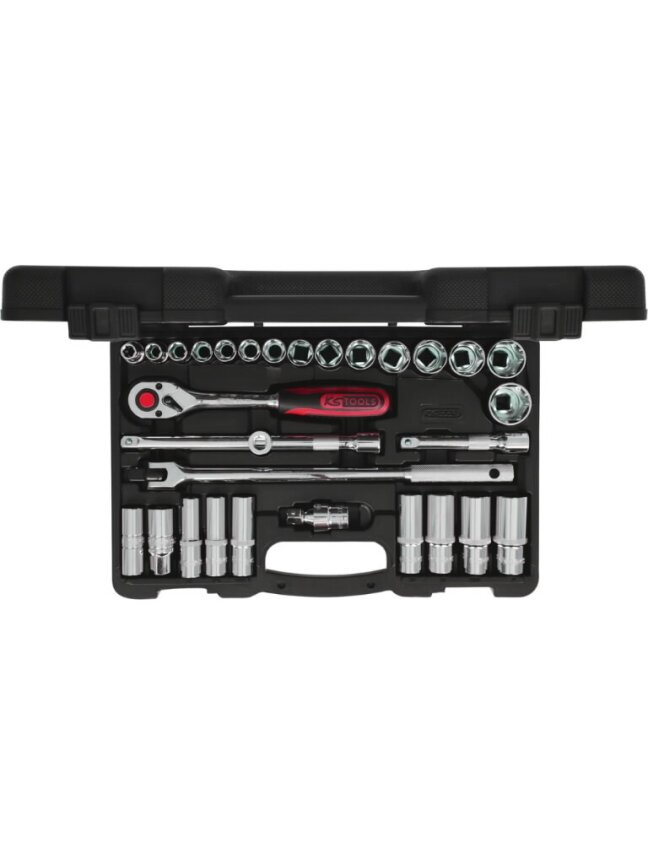 1/2" CHROME+ galinių raktų komplektas, coliniai dydžiai 30pcs, KS Tools 1/2" CHROME+ galinių raktų komplektas, coliniai dydžiai 30pcs, KS Tools