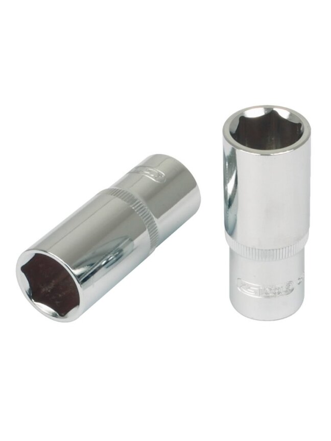 1/2" CHROME+ šešiakampė galinė galvutė, ilga. 22mm, KS Tools 1