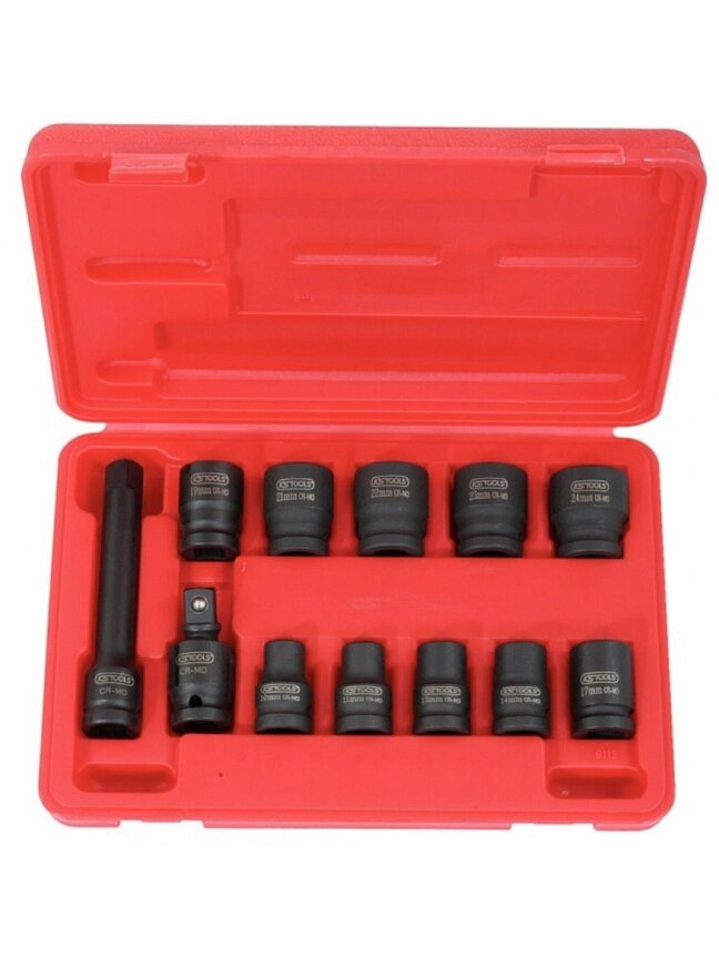 1/2" šešiakampė smūginė galvutė, trumpa, KS Tools