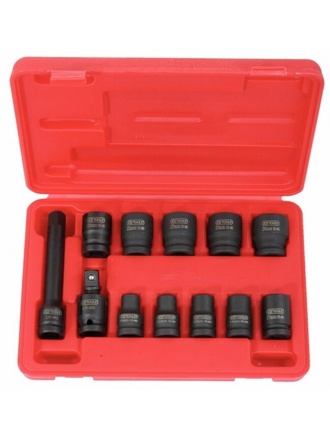 1/2" šešiakampė smūginė galvutė, trumpa, KS Tools 1