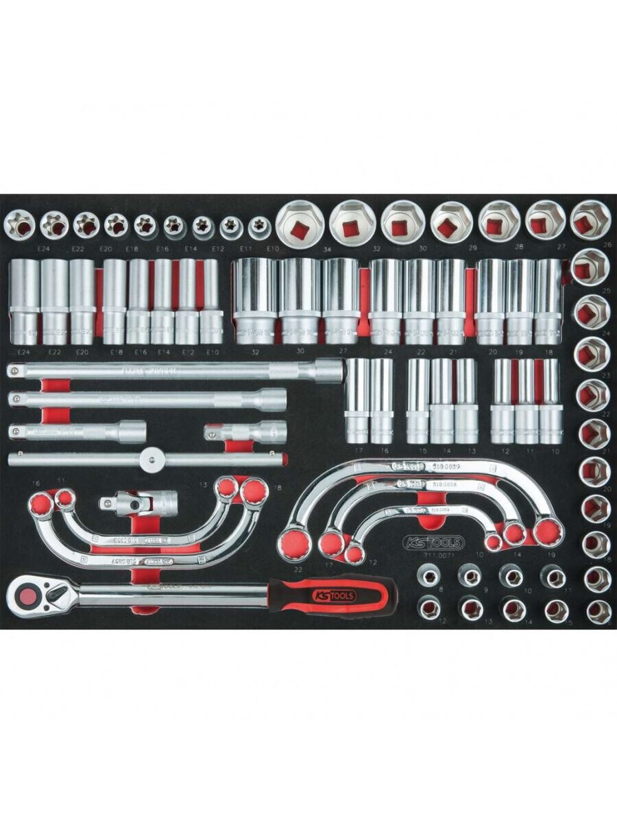 1/2'' galinių raktų komplektas 71pcs insert, KS Tools