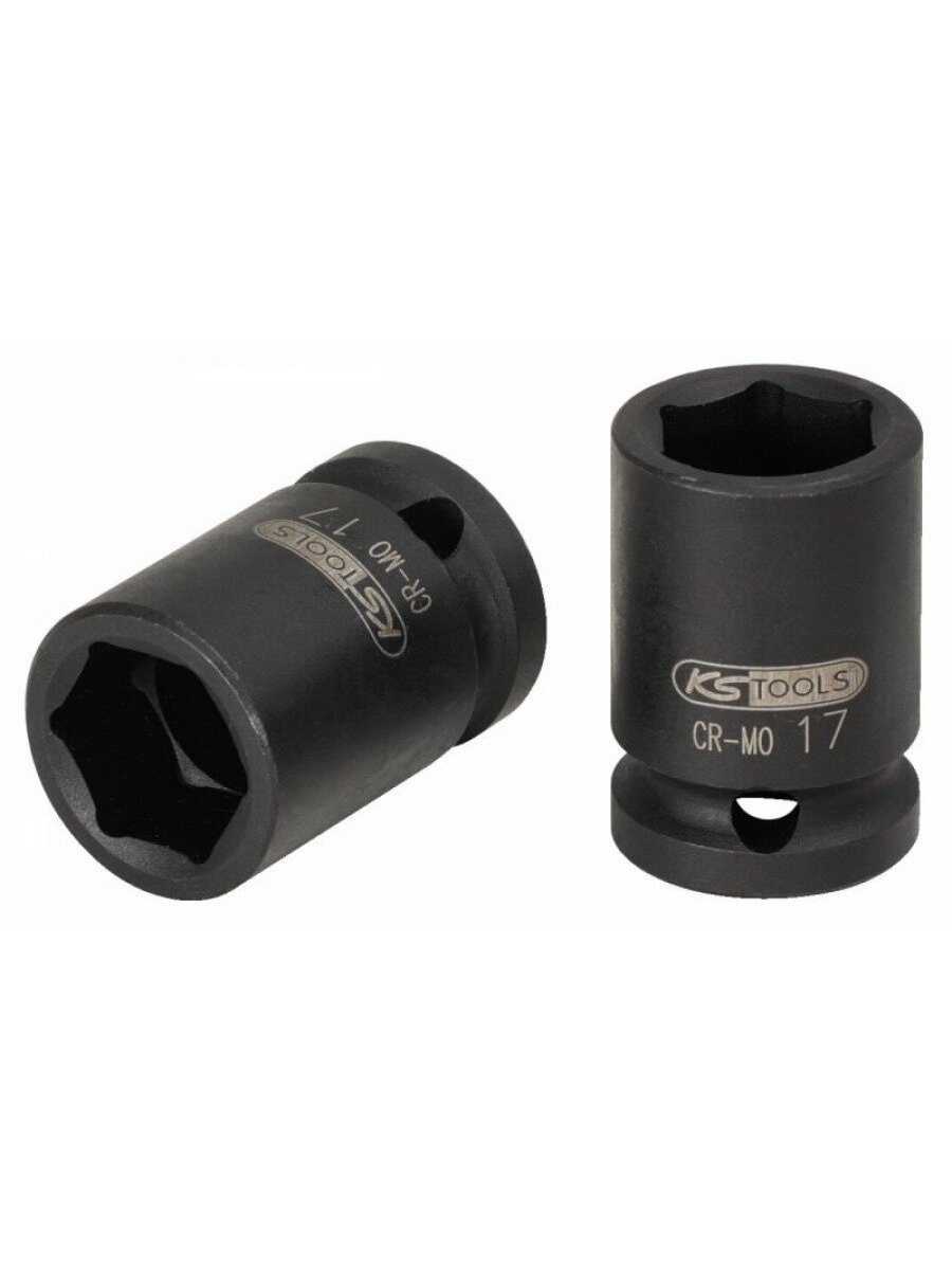 1/2" šešiakampė smūginė galvutė, trumpa 27mm, KS Tools