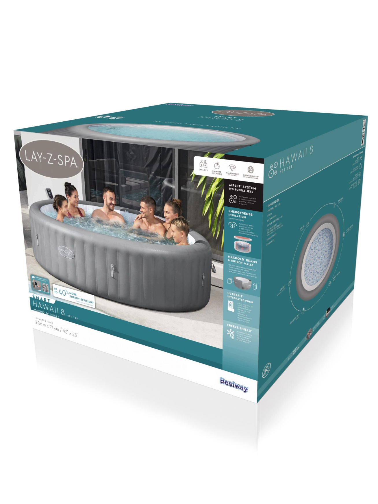 Bestway LAY-Z-SPA Hawaii AirJet 6001J sūkurinis - baseinas 6-8 asmenims 3