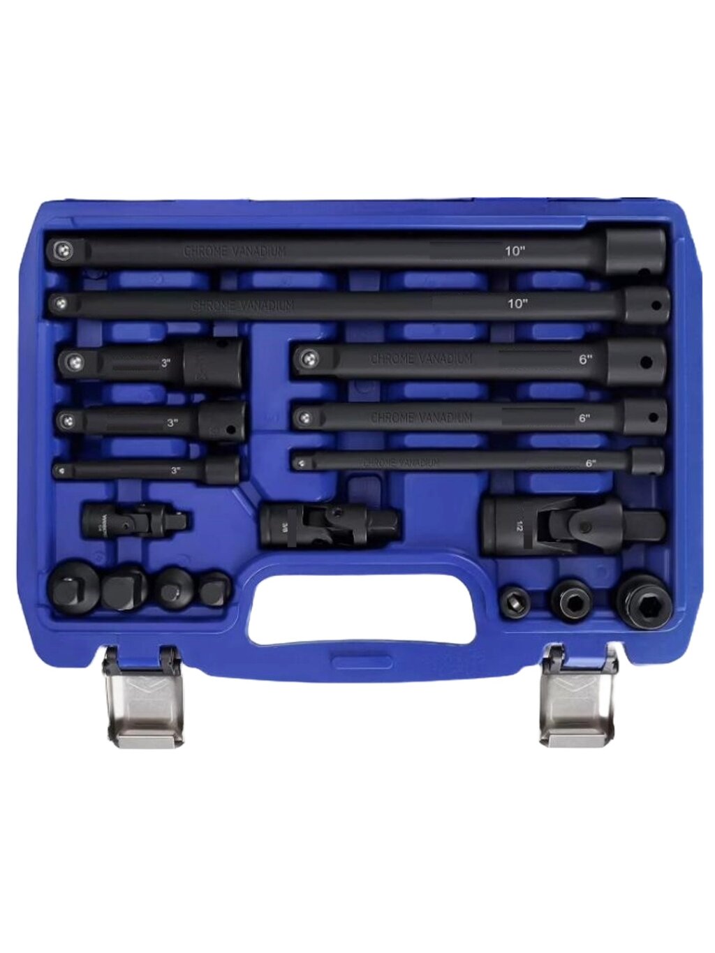 ⬡ 1/4" + 3/8" + 1/2" smūginių ilgintuvų rinkinys 18 vnt. (MHR10834)