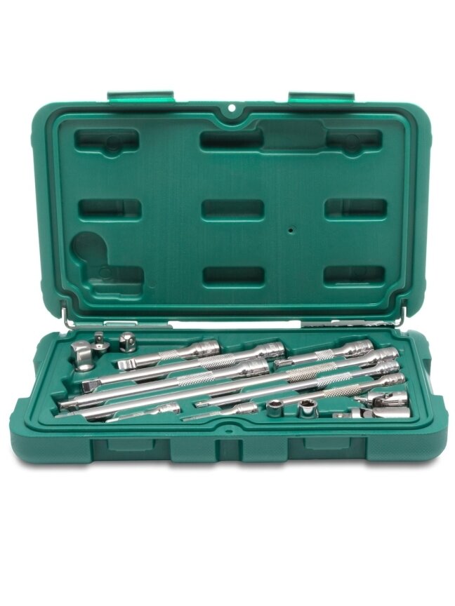 ⬡ 1/4" + 3/8" adapterių ir priedų rinkinys 16 vnt. (ST09545G, SATA) ⬡ 1/4" + 3/8" adapterių ir priedų rinkinys 16 vnt. (ST09545G, SATA)