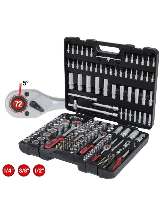 1/4+3/8+1/2'' galinių raktų komplektas 179pcs, KS Tools 2 1/4+3/8+1/2'' galinių raktų komplektas 179pcs, KS Tools 2
