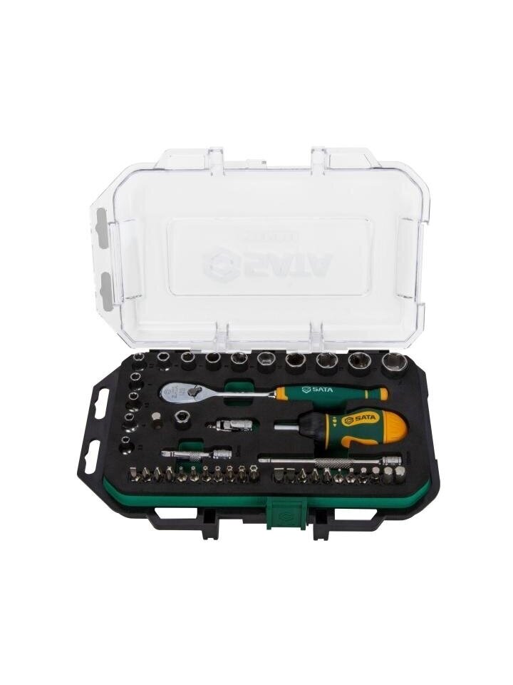 ⬡ 1/4" 120XP galvučių rinkinys 49 vnt. (ST109200, SATA)