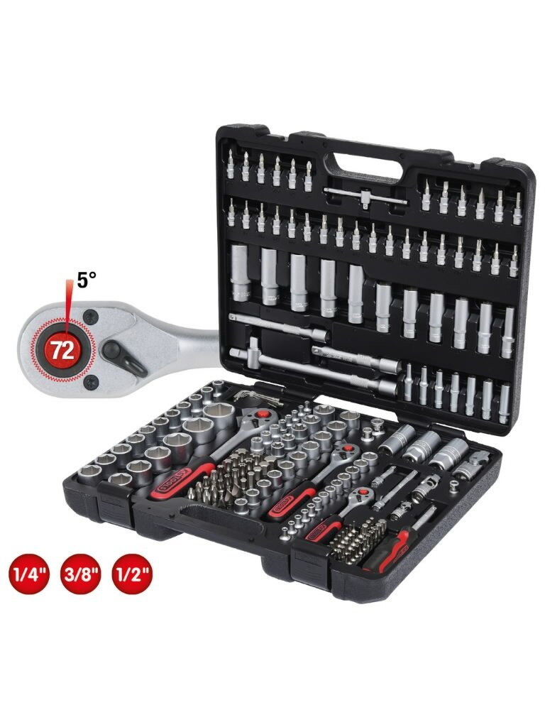 1/4+3/8+1/2'' galinių raktų komplektas 179pcs, KS Tools 2