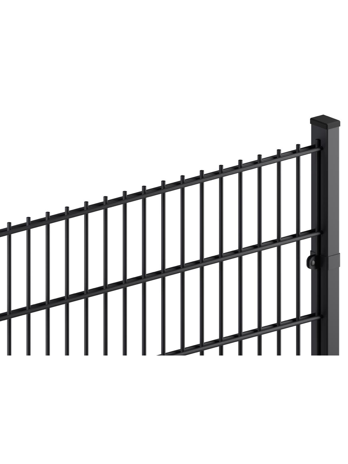 2D segmentas tvorai, 2,5x1,23 m, 200x50 mm, ø6/5/6 mm, ZN+RAL7016 2D segmentas tvorai, 2,5x1,23 m, 200x50 mm, ø6/5/6 mm, ZN+RAL7016