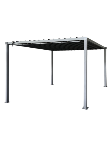 Bioklimatinė plieninė pergola 3x3m su reguliuojamu stogu