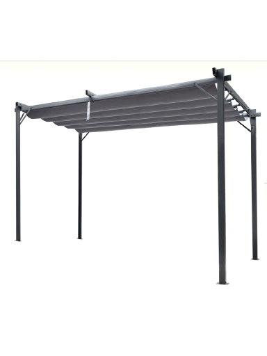 Sodo pergola 3x3m su slankiojančiu tentu
