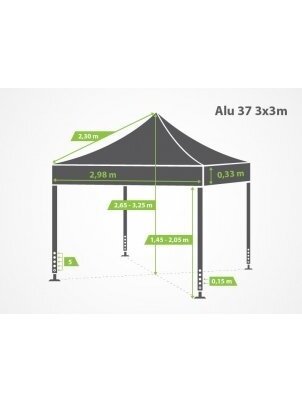3x3 m Su Sienomis ALU37-TT.POP3V 1
