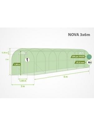 3x6 m plėvelinis šiltnamis NOVA 1 3x6 m plėvelinis šiltnamis NOVA 1