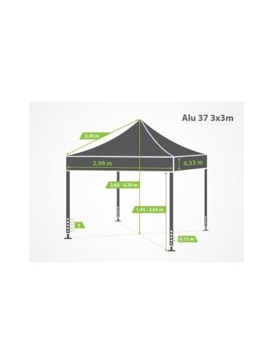 3x3 m Aliuminio Rėmas ALU37