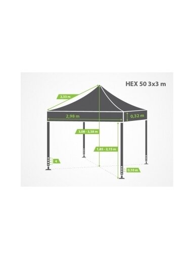 3x3 m Su Sienomis HEX50 3x3 m Su Sienomis HEX50