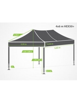 4x6 m AL-HEX50 White 2 4x6 m AL-HEX50 White 2