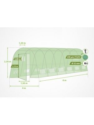 4x6 m plėvelinis šiltnamis PORTA 2 4x6 m plėvelinis šiltnamis PORTA 2