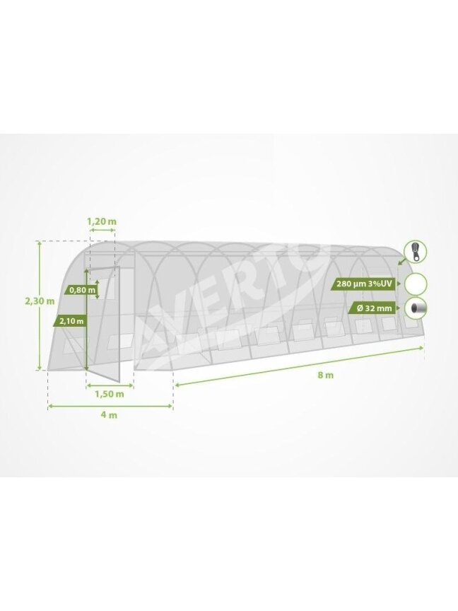 4x8 m plėvelinis šiltnamis ATLAS 2 4x8 m plėvelinis šiltnamis ATLAS 2