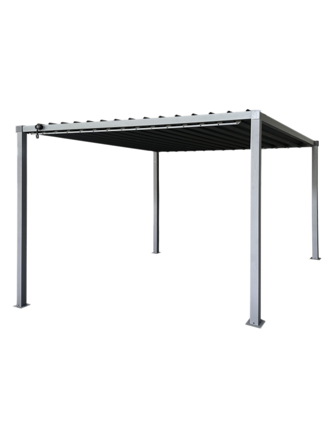 Bioklimatinė plieninė pergola 3x3m su reguliuojamu stogu Bioklimatinė plieninė pergola 3x3m su reguliuojamu stogu