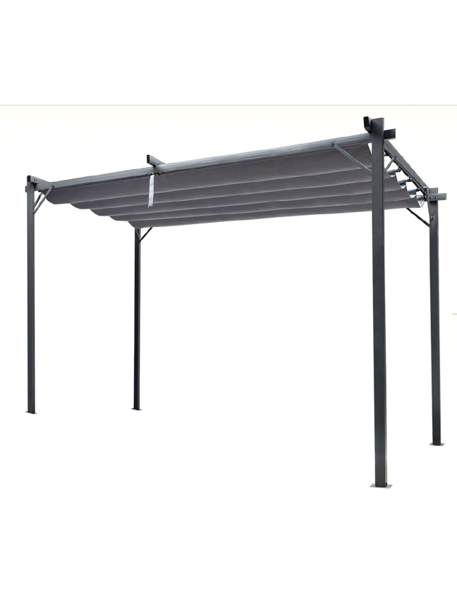 Sodo pergola 3x3m su slankiojančiu tentu Sodo pergola 3x3m su slankiojančiu tentu
