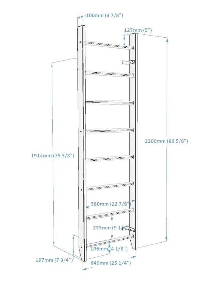 Medinė švediška sienelė RESTPRO® WOOD 230x65 cm 3 Medinė švediška sienelė RESTPRO® WOOD 230x65 cm 3