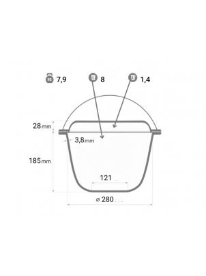 8 l Ketaus puodas Lid-Pan 1 8 l Ketaus puodas Lid-Pan 1