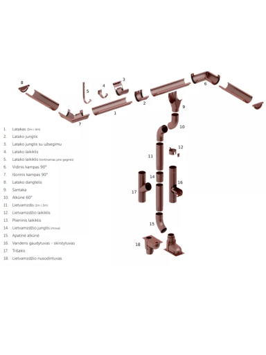 90 mm lietvamzdis 1 m, STRUGA