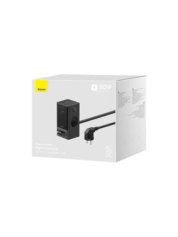 Adapteris BASEUS PSLR000301, AC/USB-C/USB-A, 1,5 m, 65 W 1 Adapteris BASEUS PSLR000301, AC/USB-C/USB-A, 1,5 m, 65 W 1