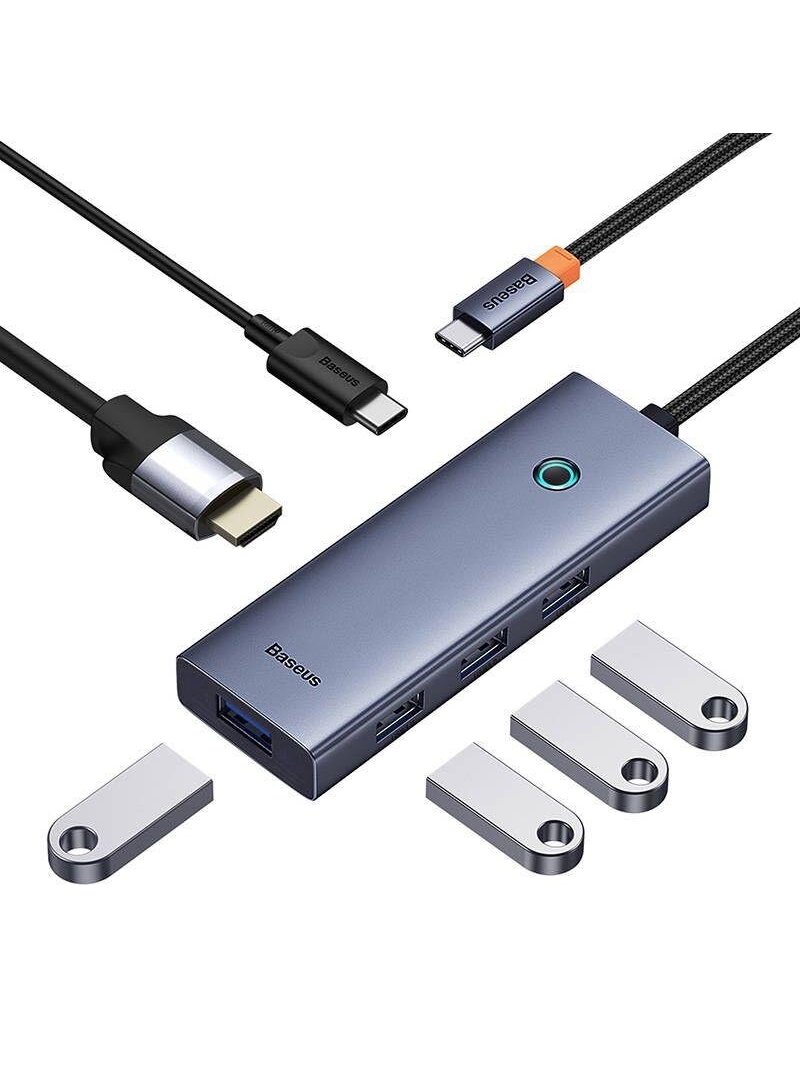Adapteris Baseus HDMI + 4xUSB3.0 + USB-C PD/USB-C 100W 1