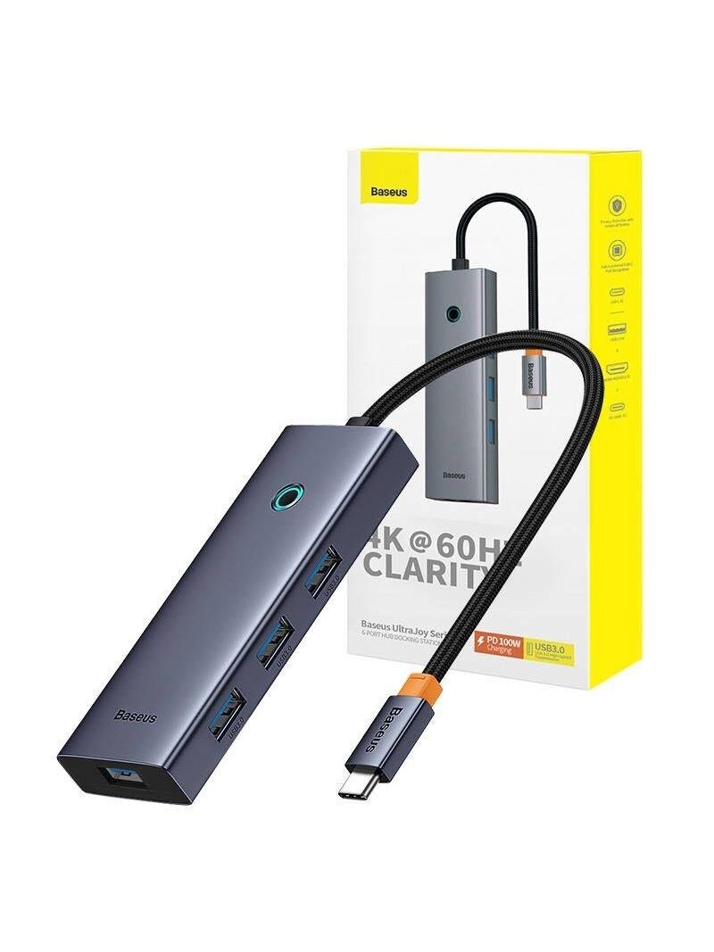 Adapteris Baseus HDMI + 4xUSB3.0 + USB-C PD/USB-C 100W Adapteris Baseus HDMI + 4xUSB3.0 + USB-C PD/USB-C 100W
