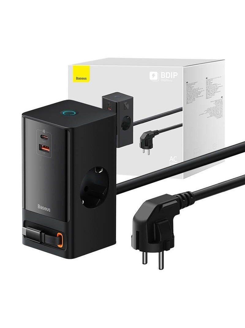 Adapteris BASEUS PSLR000301, AC/USB-C/USB-A, 1,5 m, 65 W 2 Adapteris BASEUS PSLR000301, AC/USB-C/USB-A, 1,5 m, 65 W 2