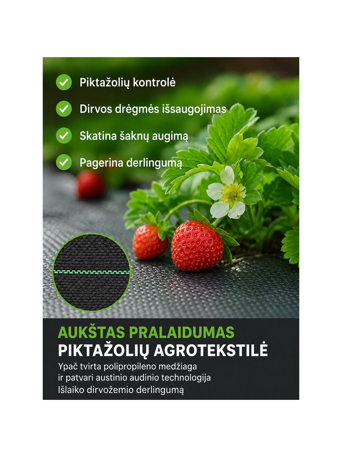 Agroplėvelė 1,1x50m 135g/m3 1 Agroplėvelė 1,1x50m 135g/m3 1