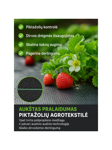 Agroplėvelė 1,1x50m 135g/m3 Agroplėvelė 1,1x50m 135g/m3