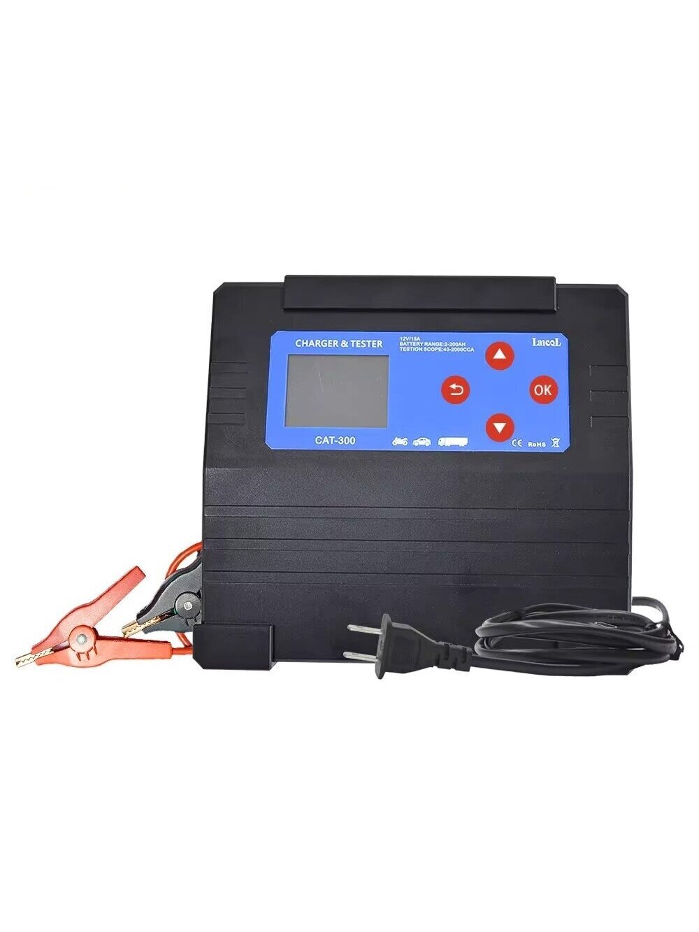 ⬡ Akumuliatoriaus įkroviklis-testeris 12V 15A 3-360Ah (CAT300)