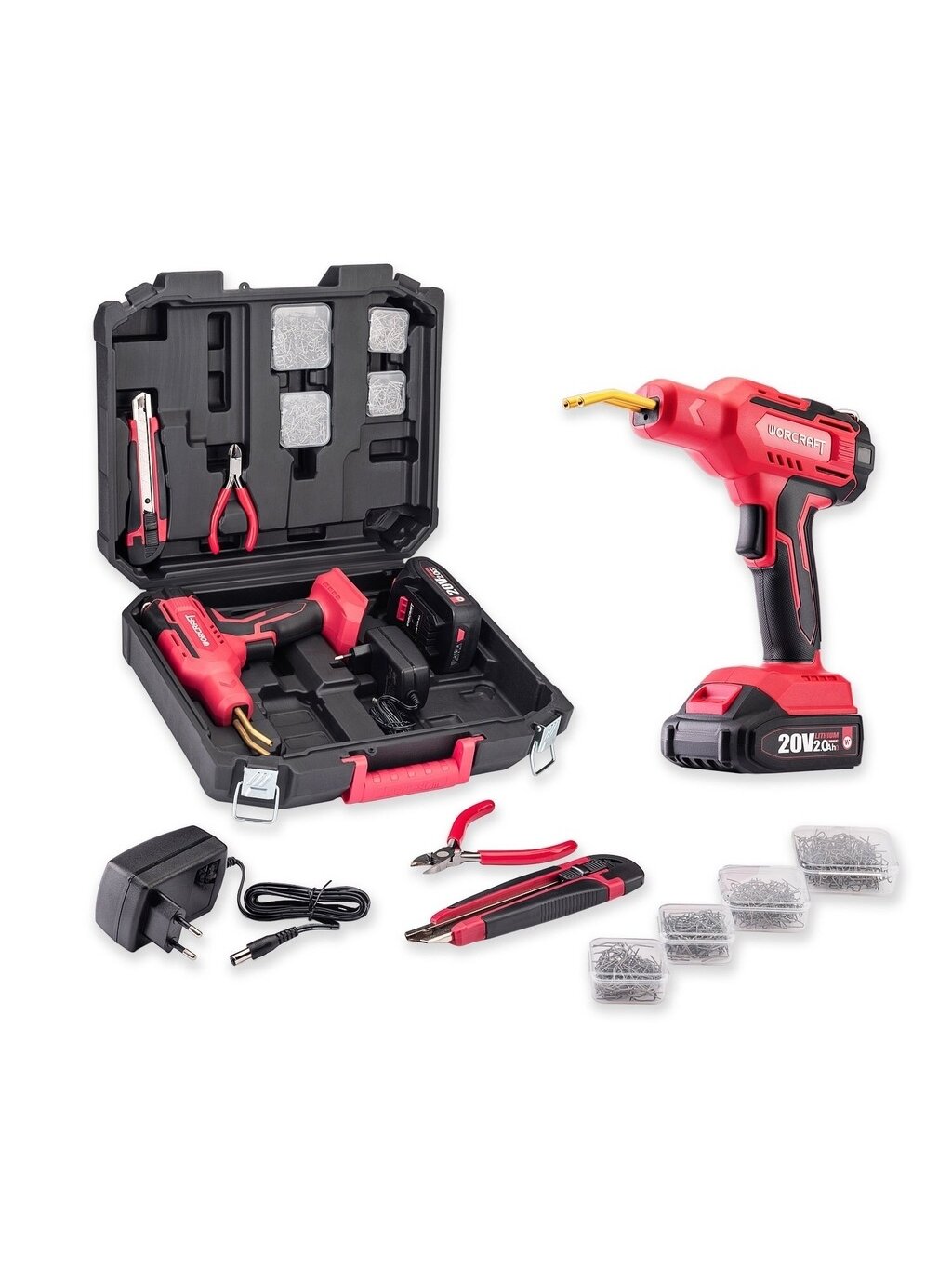 ⬡ Akumuliatorinis plastiko suvirinimo aparatas plastikinėje dėžėje WORCRAFT 20V LI-ION (CPWS20Li, WORCRAFT) ⬡ Akumuliatorinis plastiko suvirinimo aparatas plastikinėje dėžėje WORCRAFT 20V LI-ION (CPWS20Li, WORCRAFT)