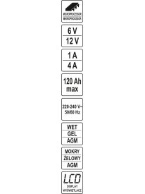 Akumuliatorių įkroviklis elektroninis 6/12V Yato | 1/4 A, 120 Ah 5