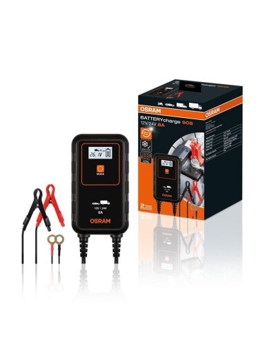 Akumuliatoriaus įkroviklis OSRAM 908, 12–24 V