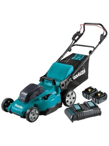Akumuliatorinė vejapjovė MAKITA DLM480CT2, 2 × 18 V, 5 Ah