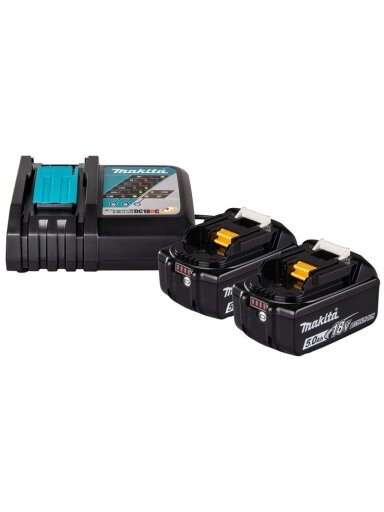 Akumuliatorių ir kroviklio komplektas Makita, 2 x 5Ah, 18V