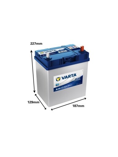 Akumuliatorius Varta BD A14, 40 Ah, 330 A, 12 V Akumuliatorius Varta BD A14, 40 Ah, 330 A, 12 V