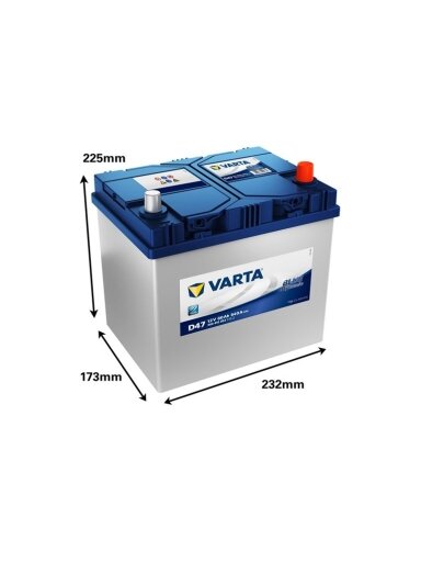 Akumuliatorius Varta BD D47, 60 Ah, 540 A, 12 V