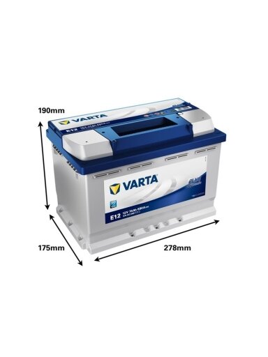 Akumuliatorius Varta BD E12, 74 Ah, 680 A, 12 V