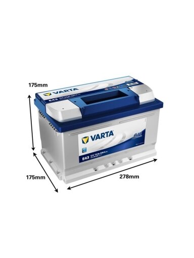 Akumuliatorius Varta BD E43, 72 Ah, 680 A, 12 V