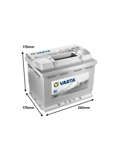 Akumuliatorius Varta SD D21, 61 Ah, 600 A, 12 V