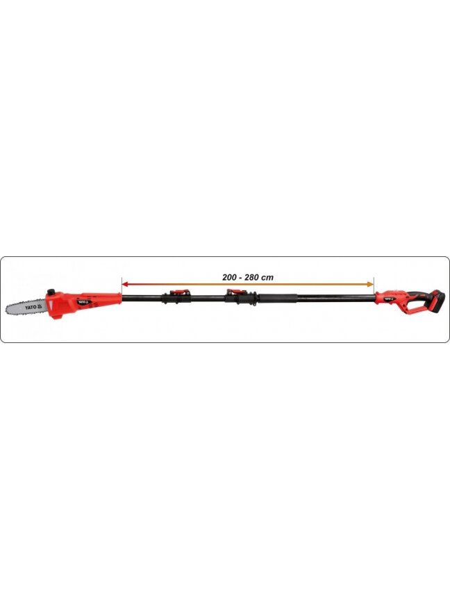 Akumuliatorinis teleskopinis grandininis pjūklas Li-Ion 18V 2Ah Yato | 200-280cm 6