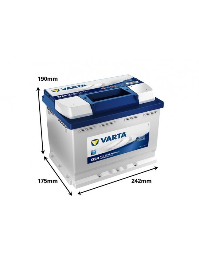 Akumuliatorius Varta BD D24, 60 Ah, 540 A, 12 V 1