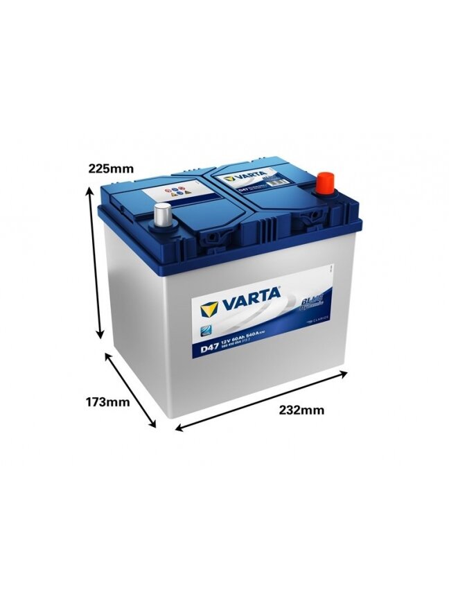 Akumuliatorius Varta BD D47, 60 Ah, 540 A, 12 V 1